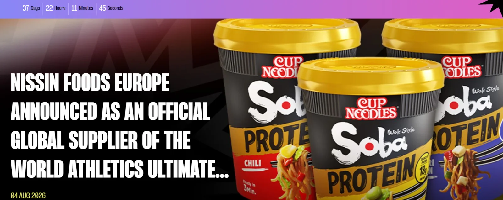 Nissin Foods Europe Named Global Supplier of Inaugural World Athletics Ultimate Championship