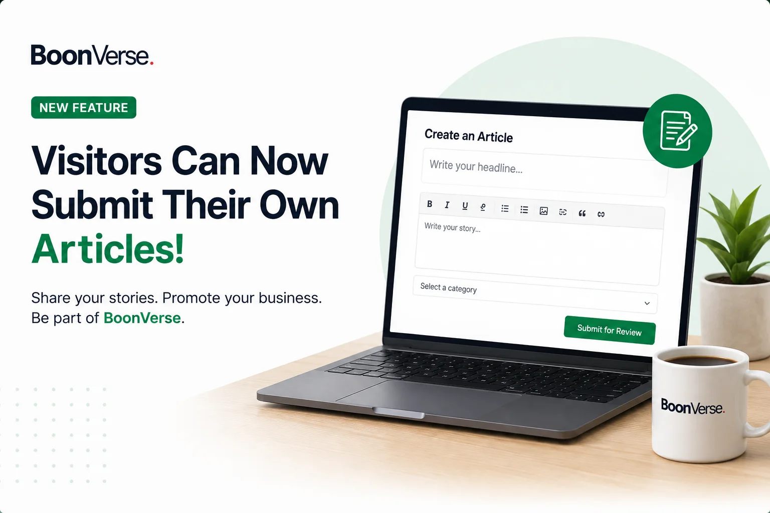 BoonVerse Launches Community Publishing: Visitors Can Now Write, Submit and Promote Their Own Stories