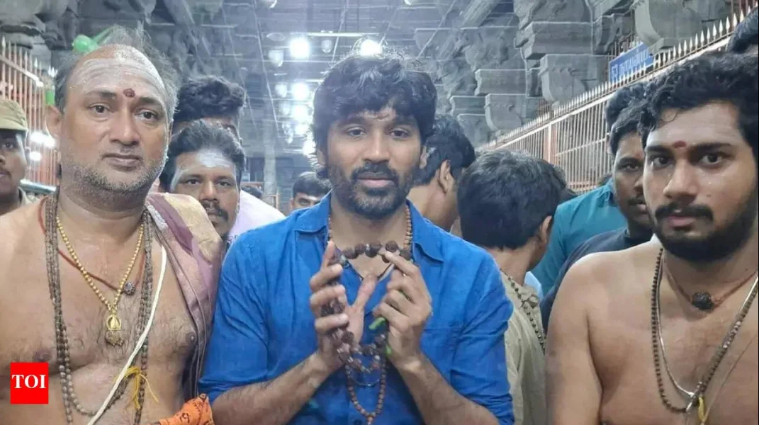 Dhanush Visits Sacred Temple With His Sons as Anticipation Builds for 'OM Chapter 1'
